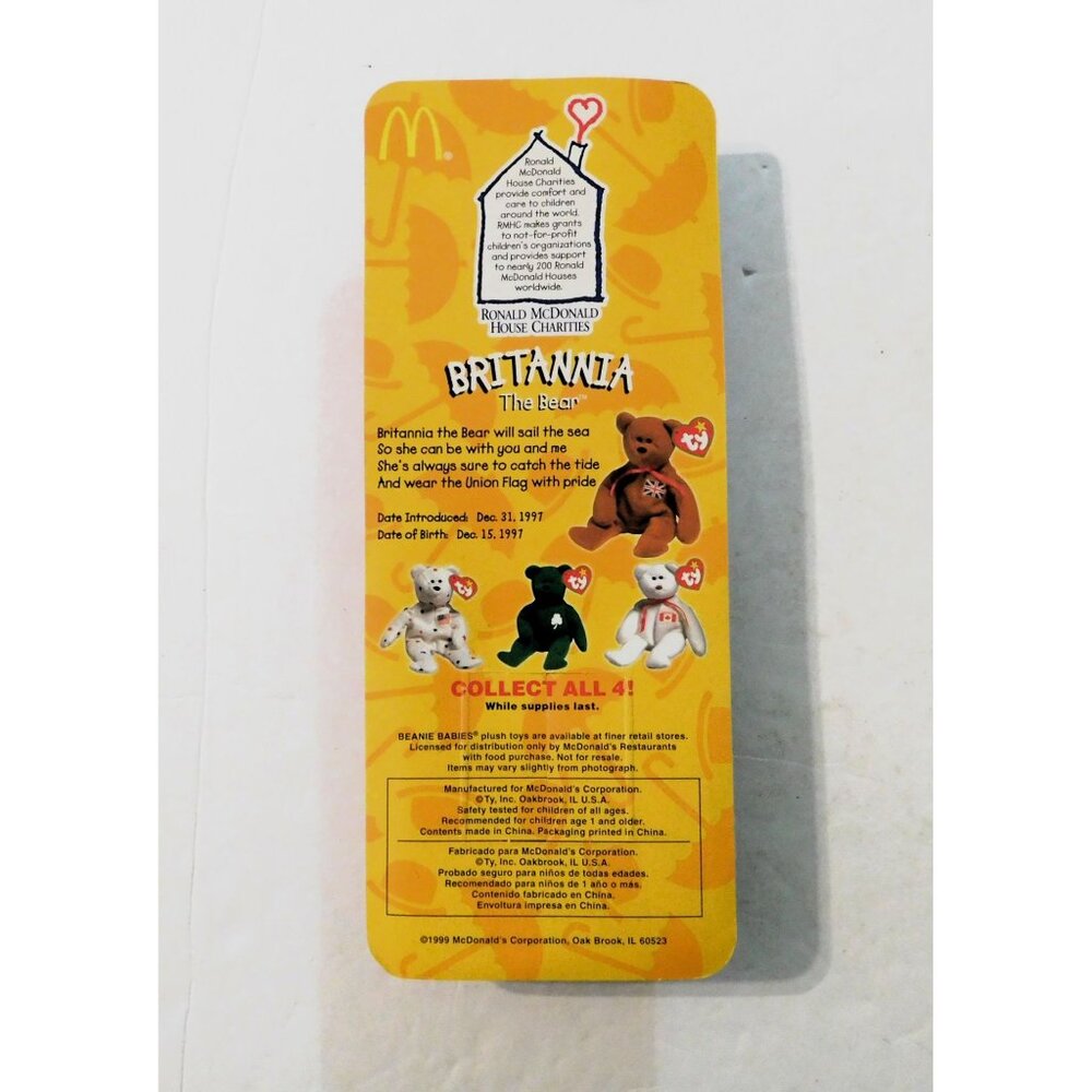 Ty Beanie Babies Set of 4 McDonalds Bears Exclusive Glory Britannia Erin Maple - Picture 7 of 16